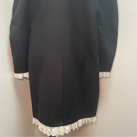 NEW! Shushu/Tong- Black Round Sleeve Coat White Collar UK 10 US 6 Oversized - Picture 13 of 15
